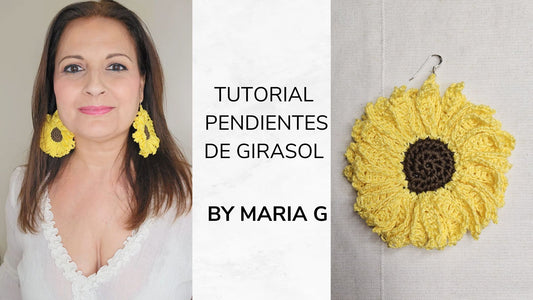 TUTORIAL DE CROCHET "PENDIENTES DE GIRASOL"
