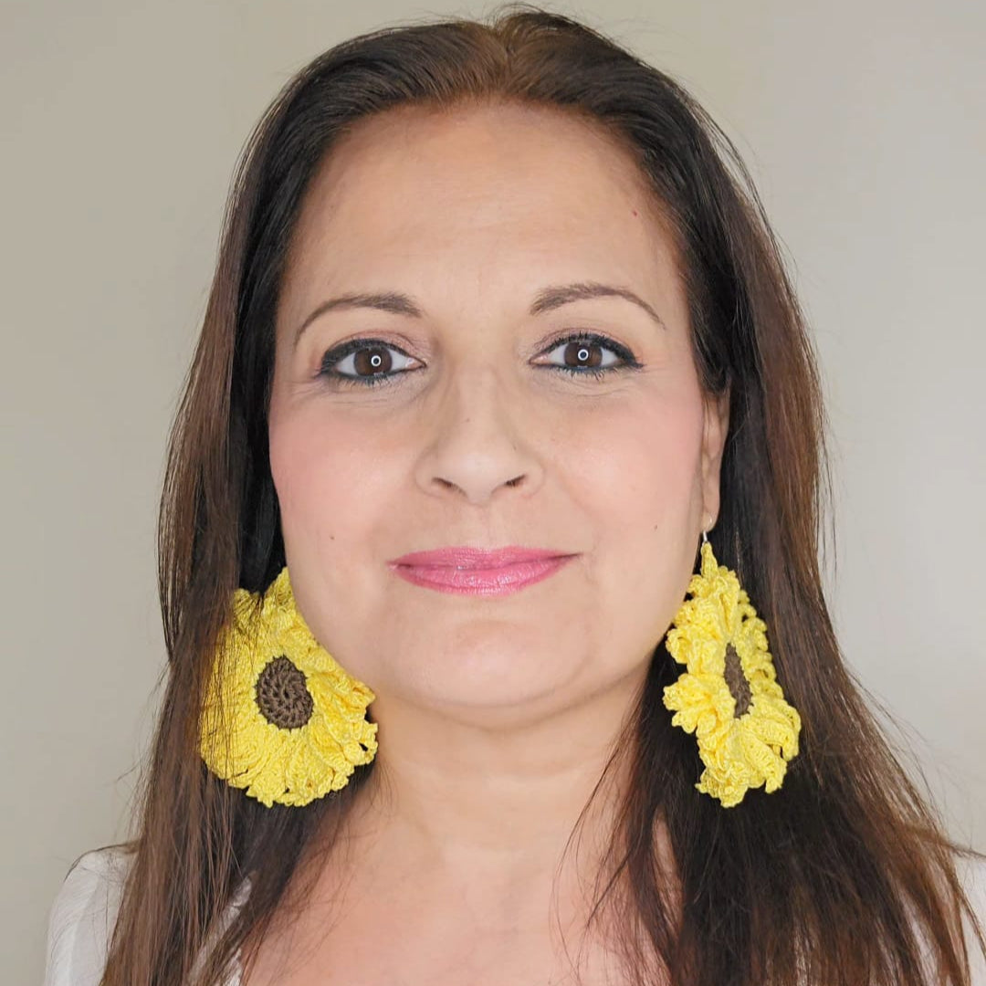 Crochet Sunflower Earrings