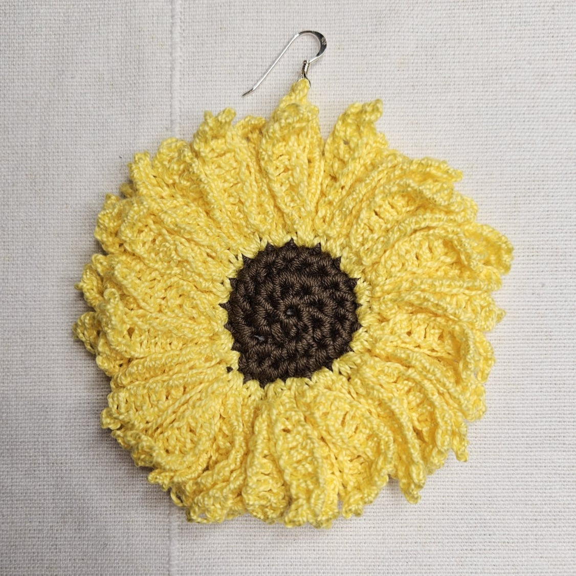 Crochet Sunflower Earrings