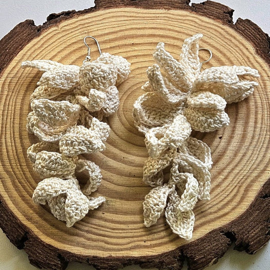 Crochet earrings "Acacia Leaf Cluster"