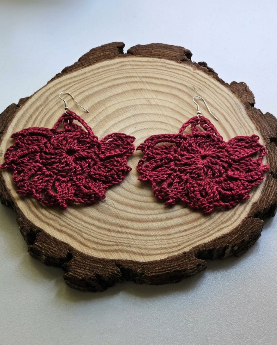 Crochet earrings "Flower Fans"