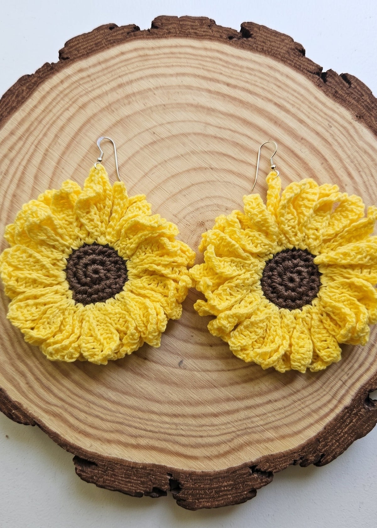 Crochet Sunflower Earrings